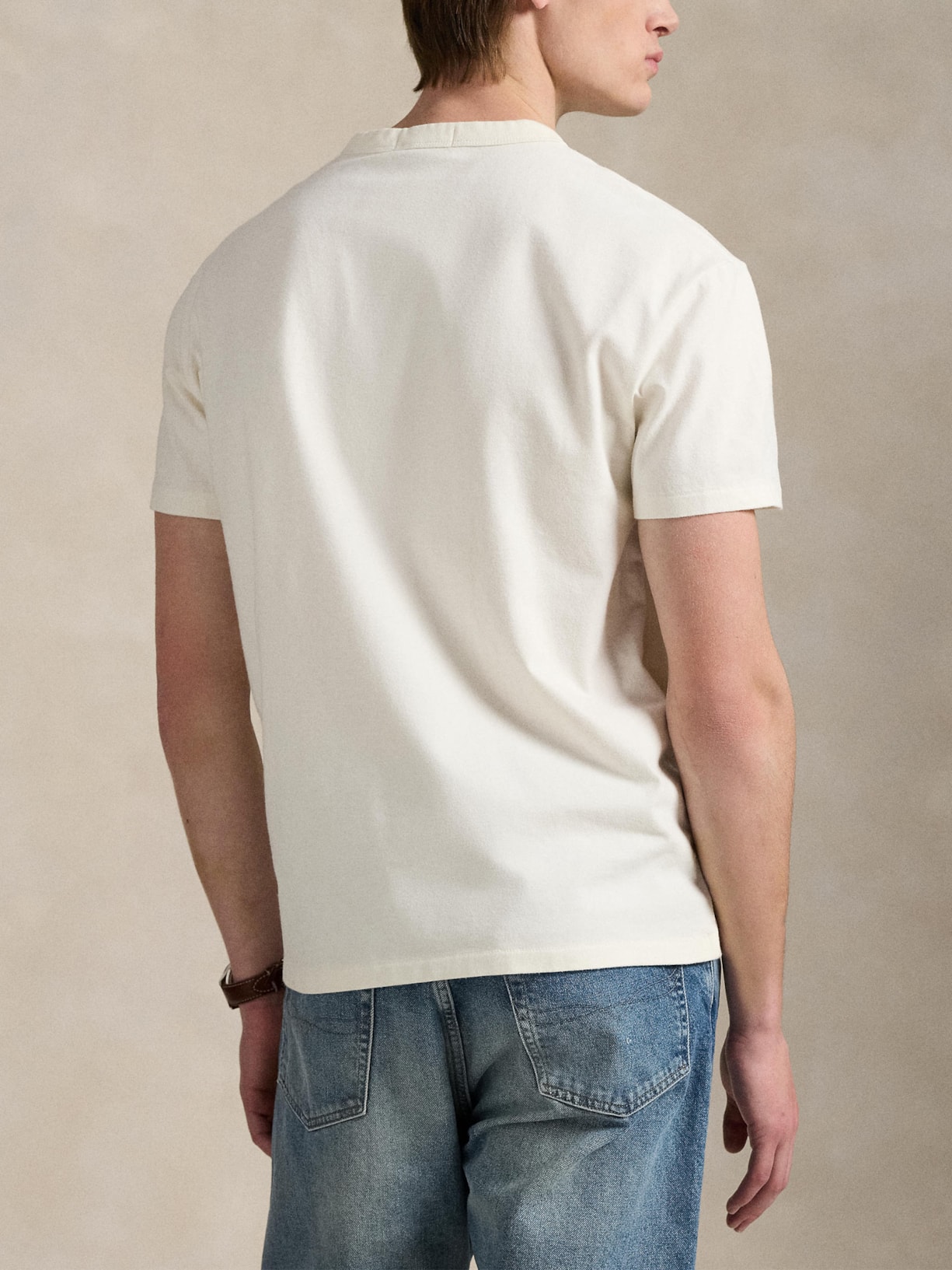 Camiseta Masculina Classic Fit Big Pony Jersey Branco Polo Ralph Lauren