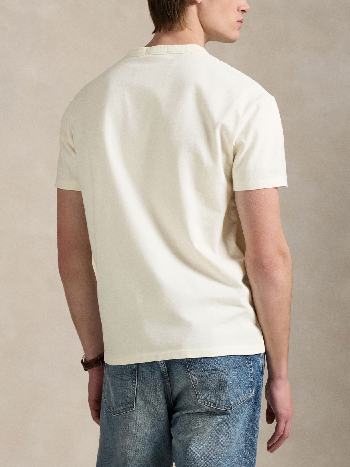 Camiseta Masculina Classic Fit Big Pony Jersey Branco Polo Ralph Lauren