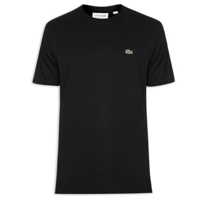 Camiseta Masculina Classic Fit Com Bolso No Peito Em Algodão Orgânico - Preto