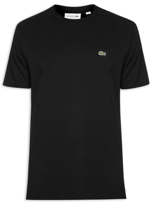 Camiseta Masculina Classic Fit Com Bolso No Peito Em Algodão Orgânico - Preto
