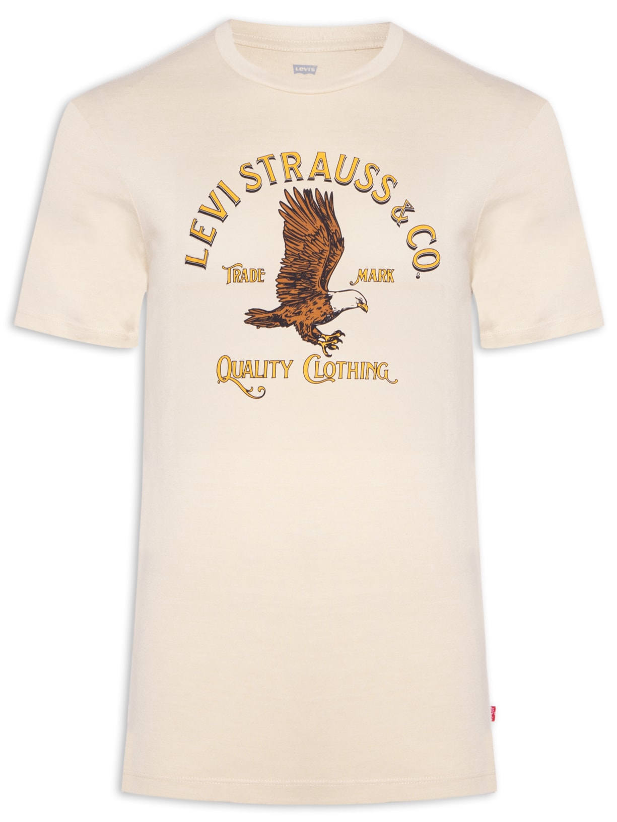 Camiseta Masculina Classic Fit em Algodão - Bege