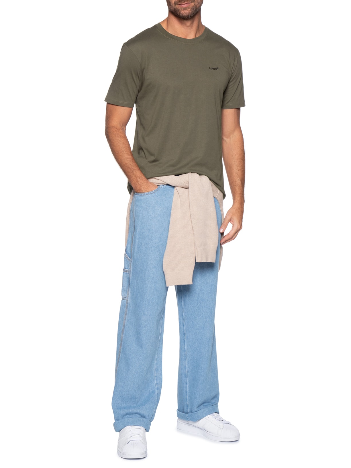 Camiseta Masculina Classic Fit Em Algodão Pima Marrom Levi's