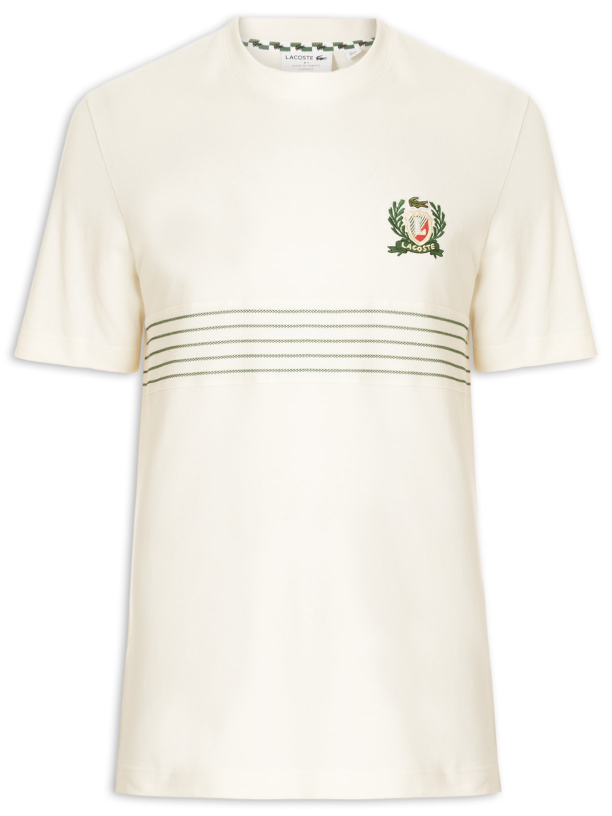 Camiseta Masculina Classic Fit Em Piquet - Off White