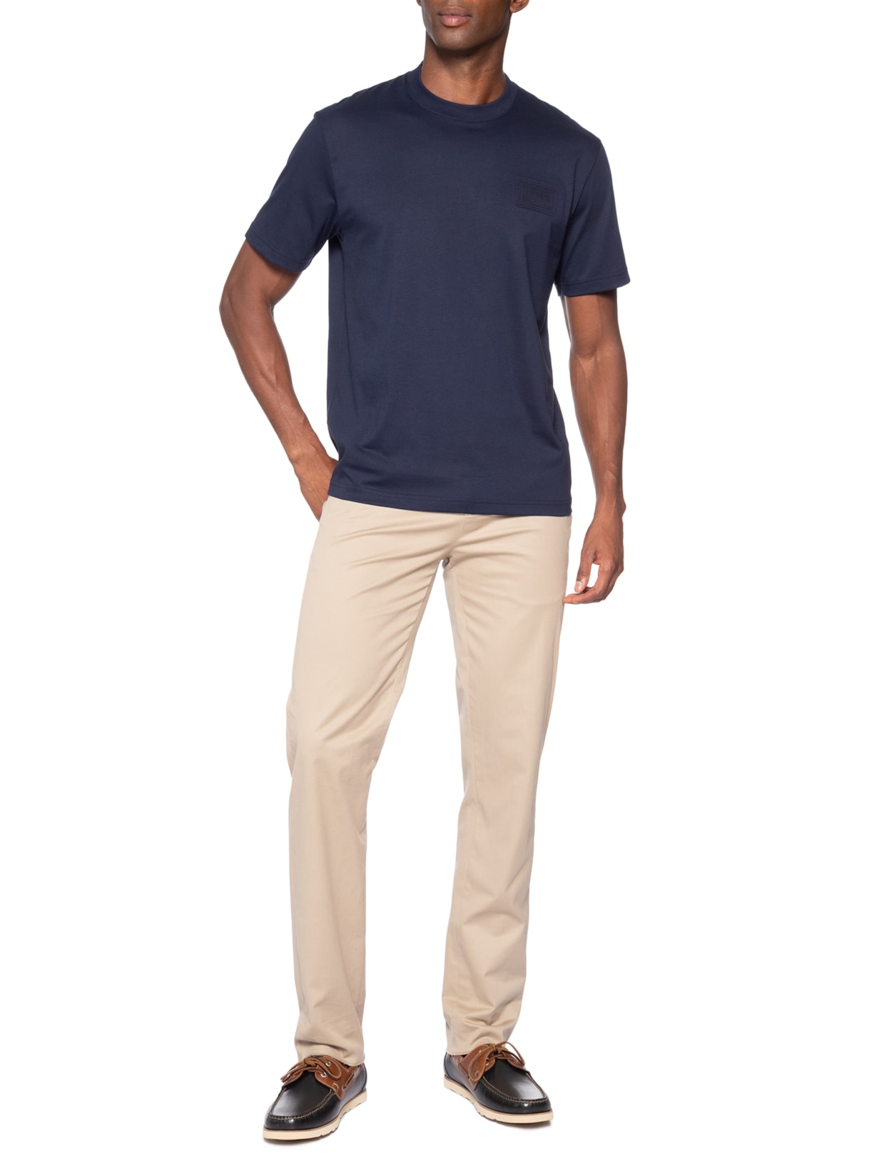 Camiseta Masculina Classic Fit Embossed Azul Lacoste