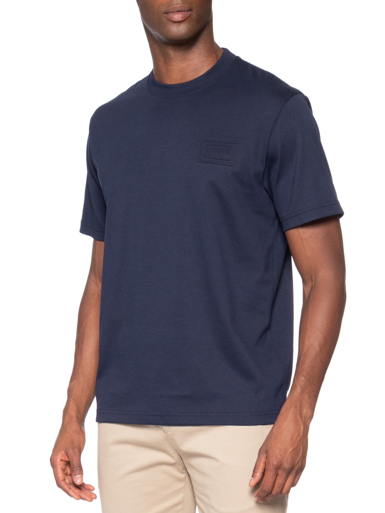 Camiseta Masculina Classic Fit Embossed Azul Lacoste