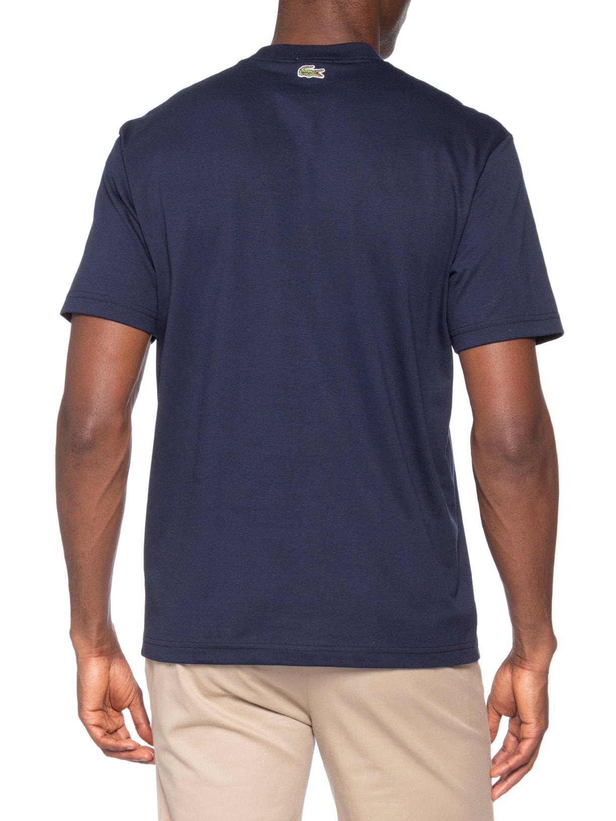 Camiseta Masculina Classic Fit Embossed Azul Lacoste