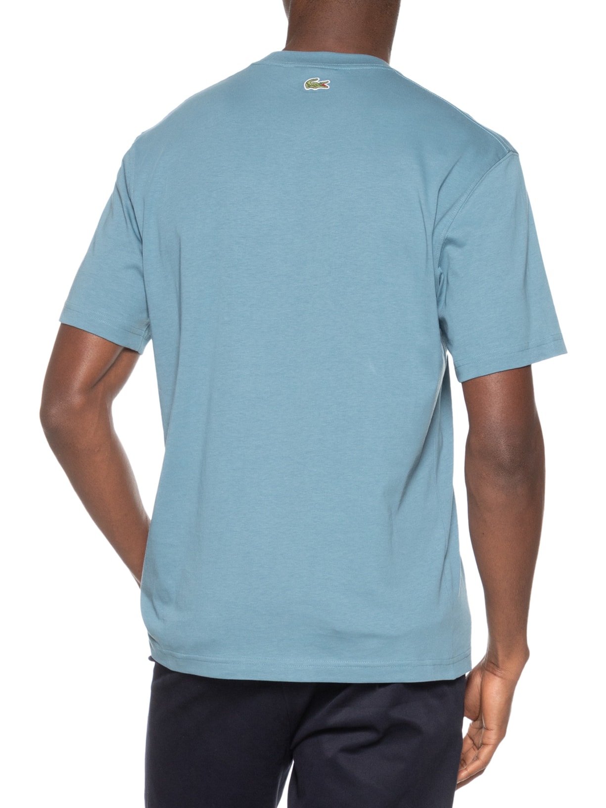 Camiseta Masculina Classic Fit Estampa Crocodilo Azul Lacoste