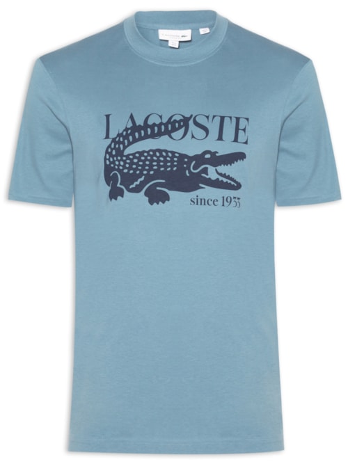 Camiseta Masculina Classic Fit Estampa Crocodilo - Azul