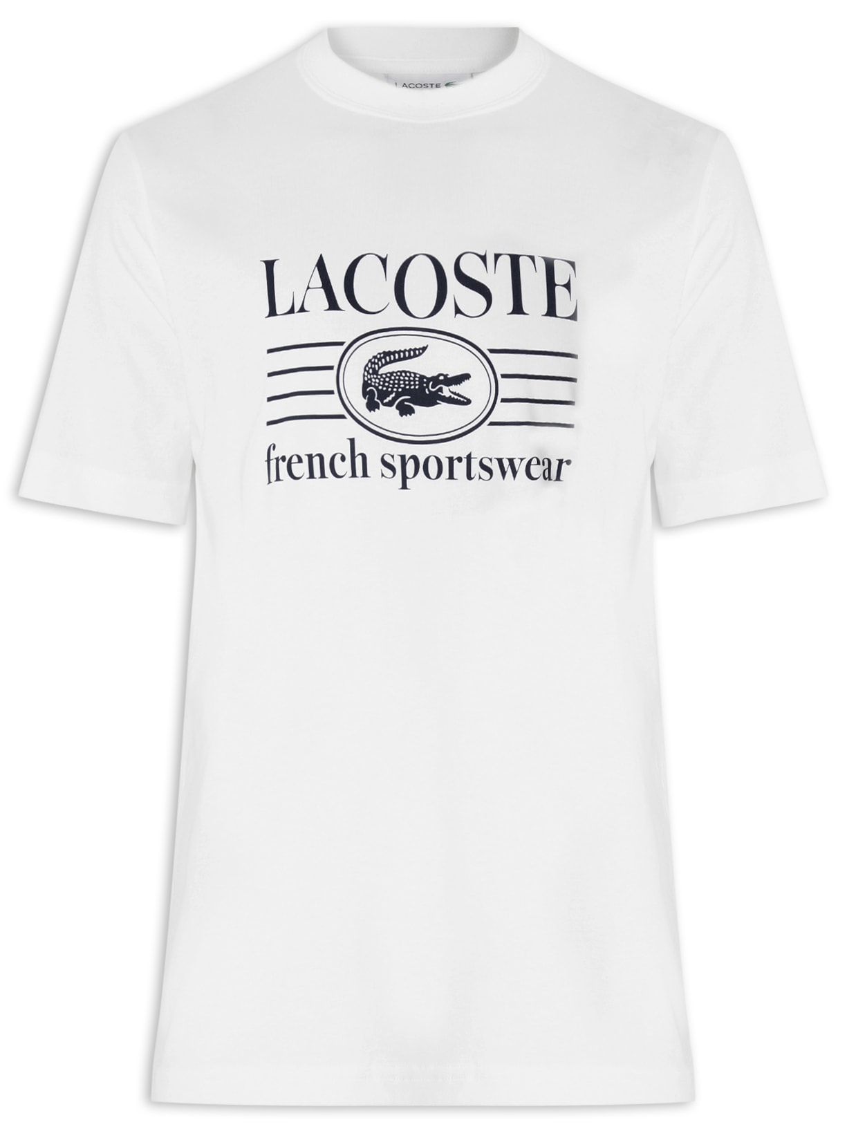 Camiseta Masculina Classic Fit Estampa Crocodilo - Branco