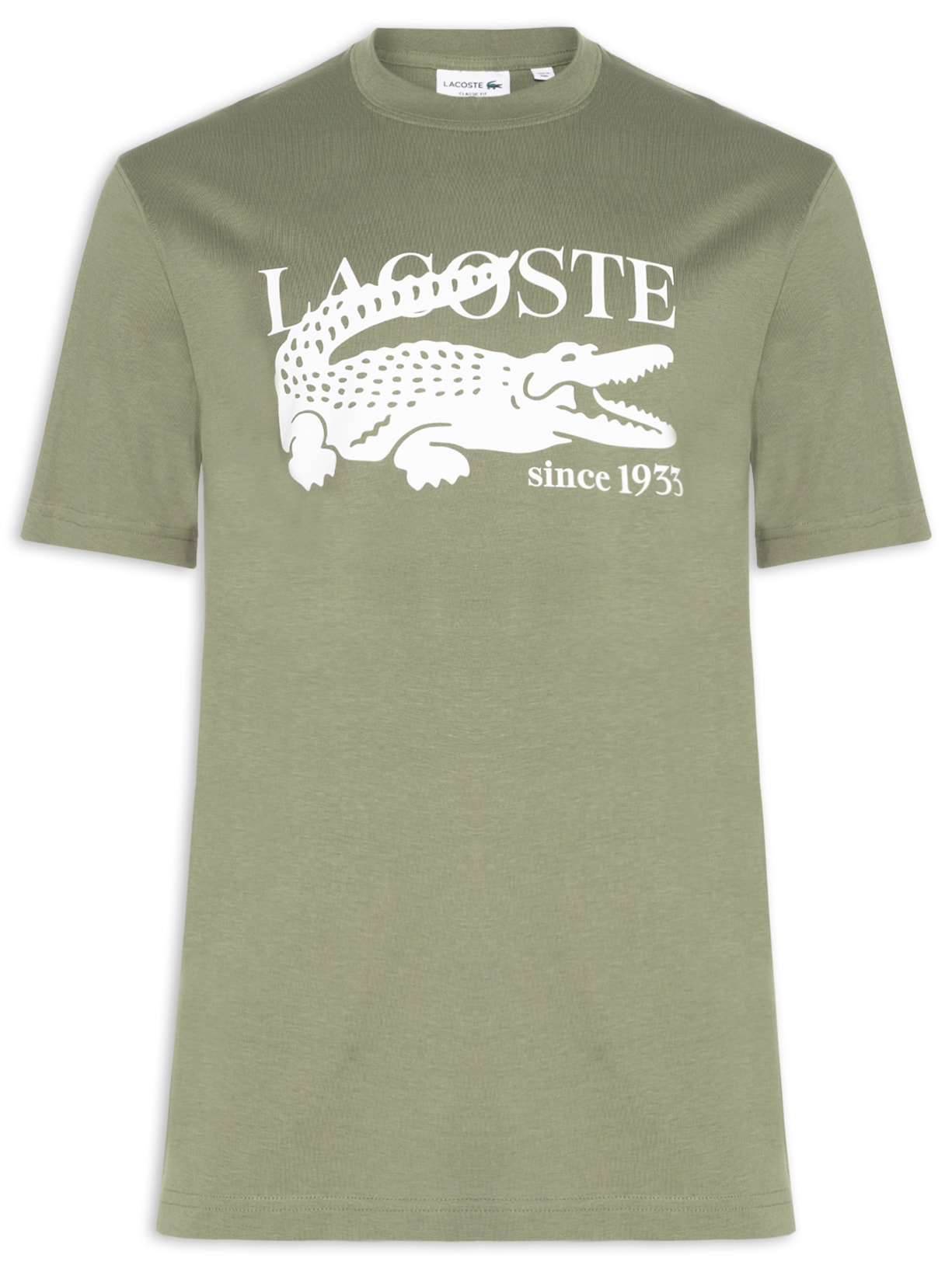 Camiseta Masculina Classic Fit Estampa Crocodilo Verde Lacoste
