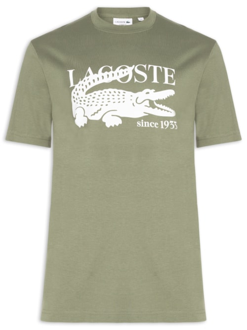 Camiseta Masculina Classic Fit Estampa Crocodilo - Verde