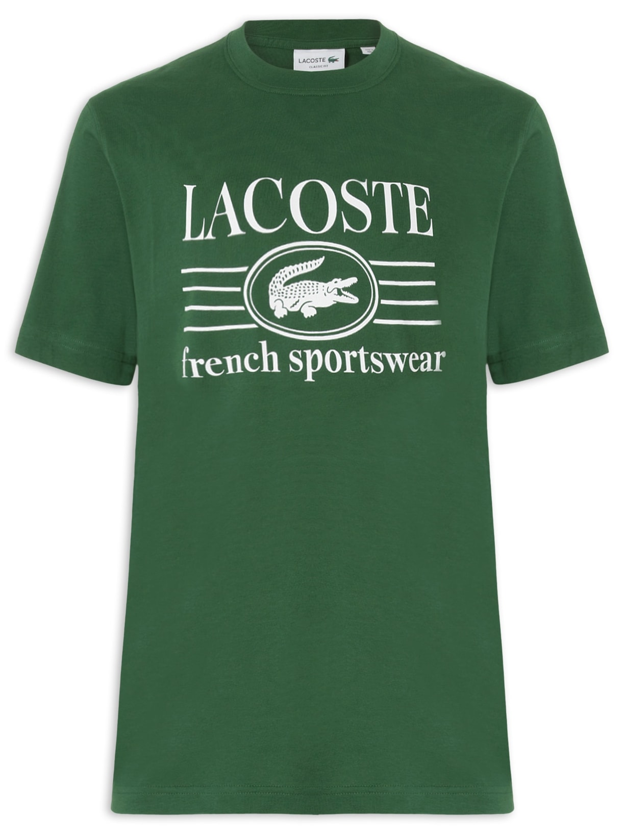 Camiseta Masculina Classic Fit Estampa Crocodilo Verde  Lacoste