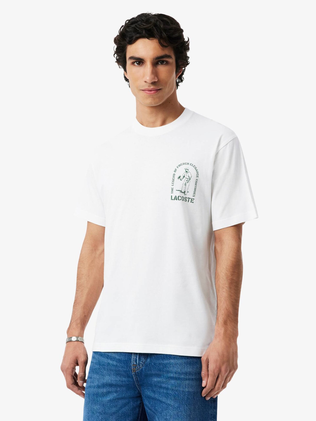 Camiseta Masculina Classic Fit French Crocodile Branco Lacoste