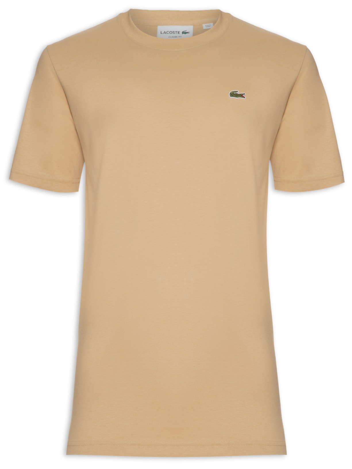 Camiseta Masculina Classic Fit Gola Redonda Em Algodão - Bege