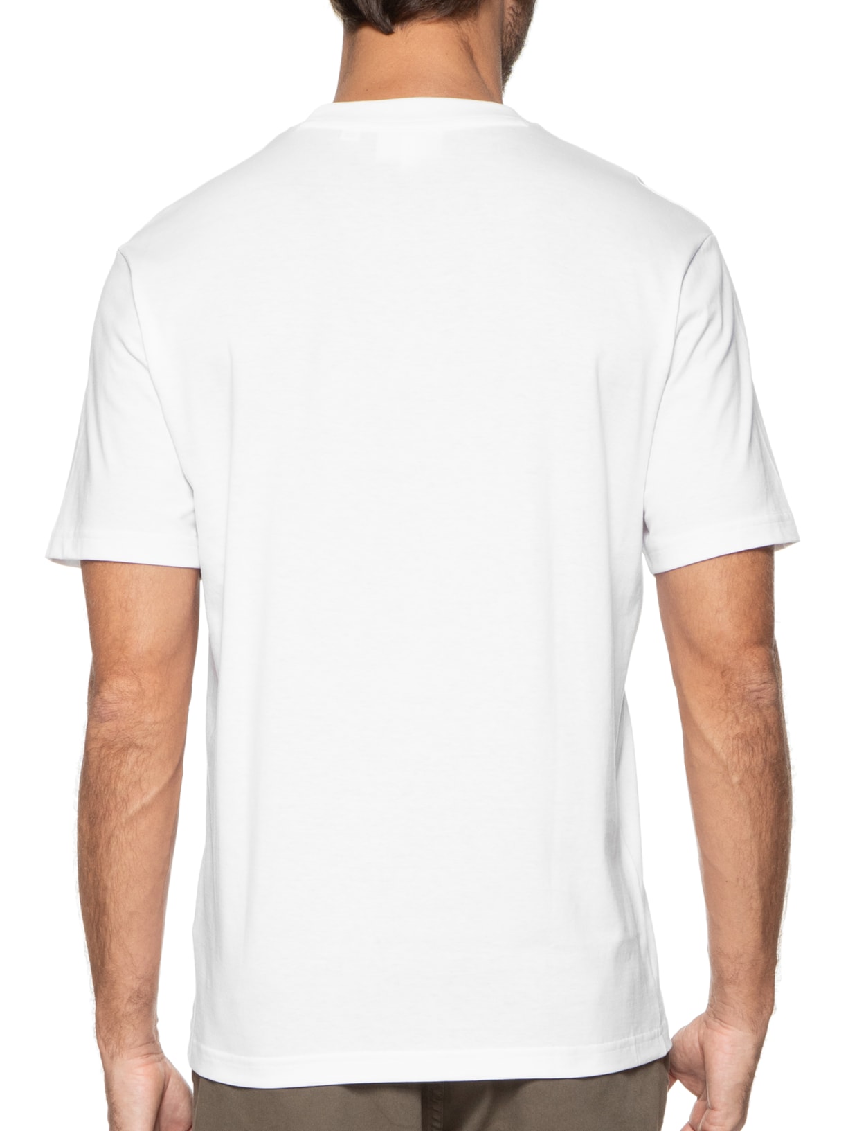 Camiseta Masculina Classic Fit Gola Redonda Em Algodão Branco Lacoste