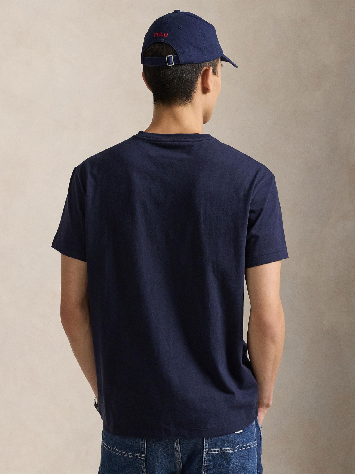 Camiseta Masculina Classic Fit Jersey V-Neck Azul Polo Ralph Lauren