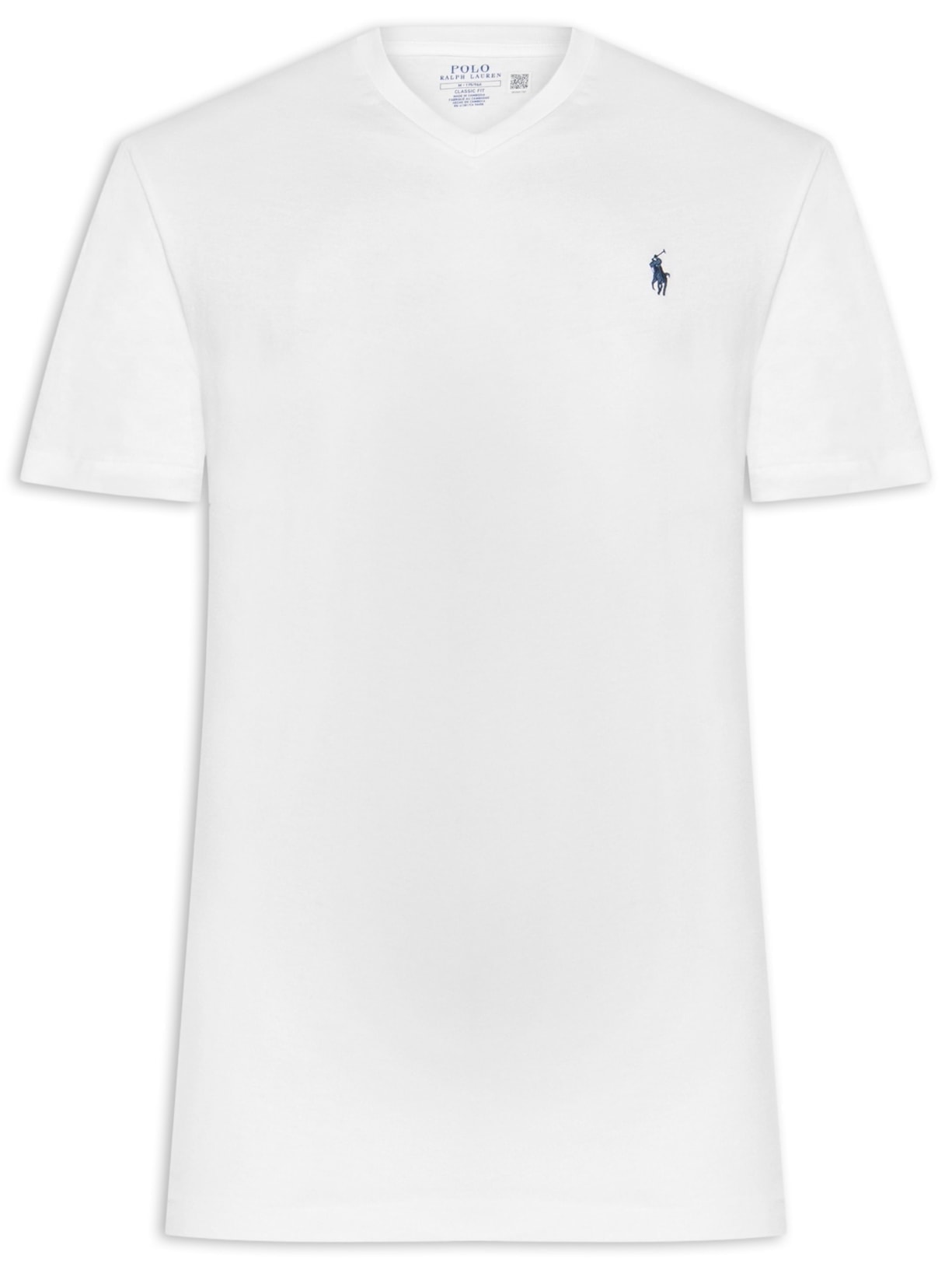 Camiseta Masculina Classic Fit Jersey V-Neck - Branco