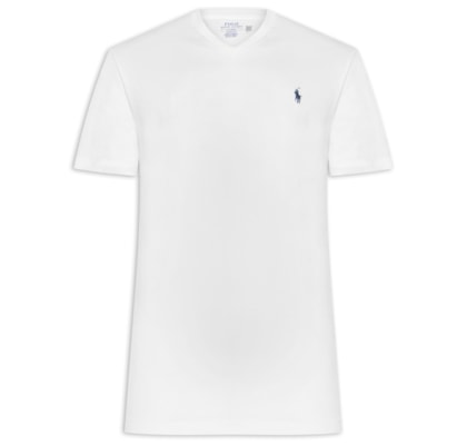 Camiseta Masculina Classic Fit Jersey V-Neck - Branco