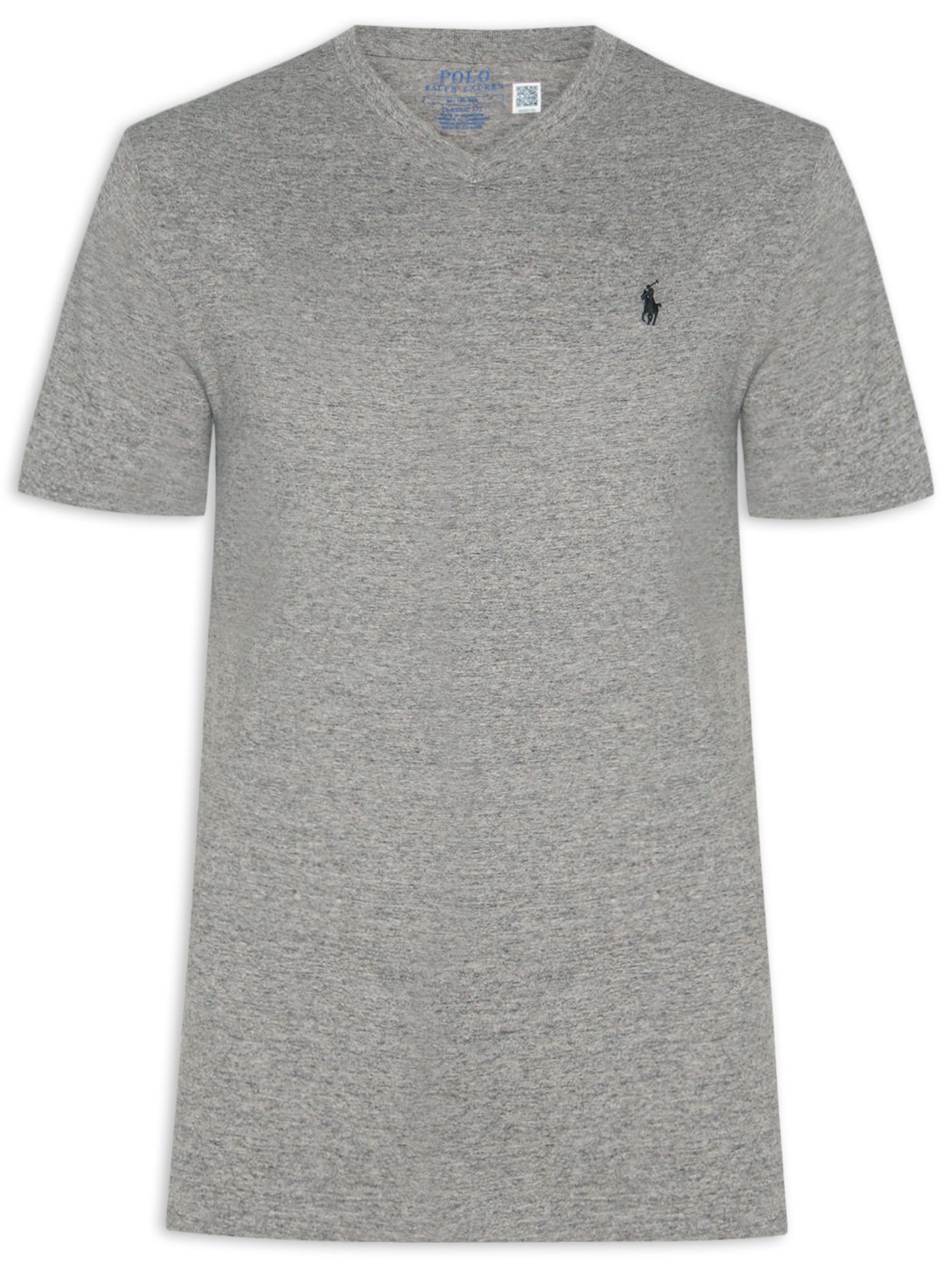 Camiseta Masculina Classic Fit Jersey V-Neck Cinza Polo Ralph Lauren