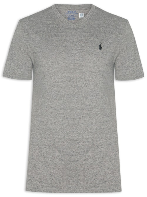 Camiseta Masculina Classic Fit Jersey V-Neck - Cinza