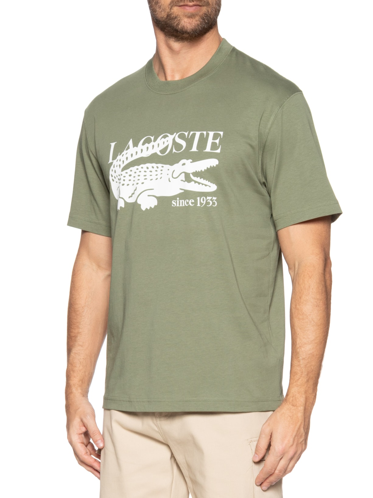 Camiseta Masculina Classic Fit Midweight Verde Lacoste