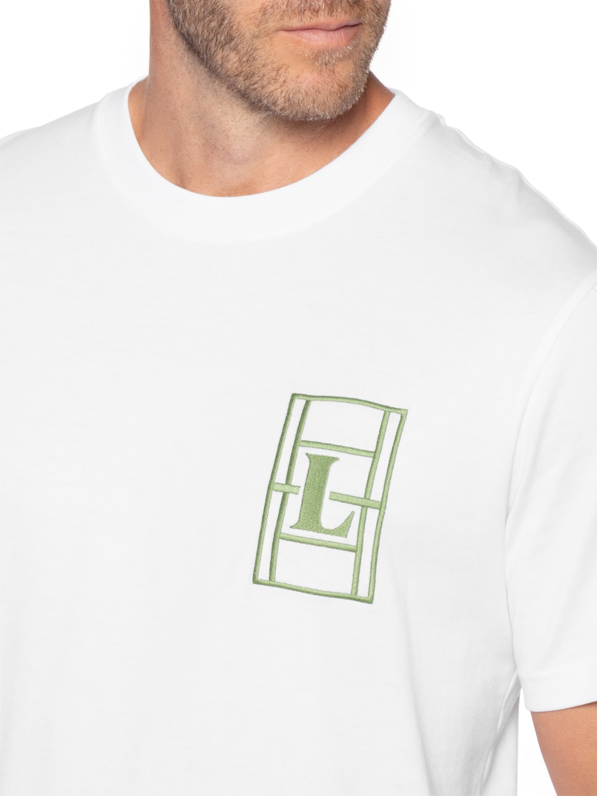 Camiseta Masculina Classic Fit Quadra Branco Lacoste