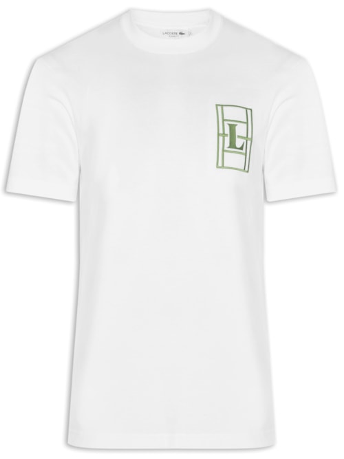 Camiseta Masculina Classic Fit Quadra - Branco