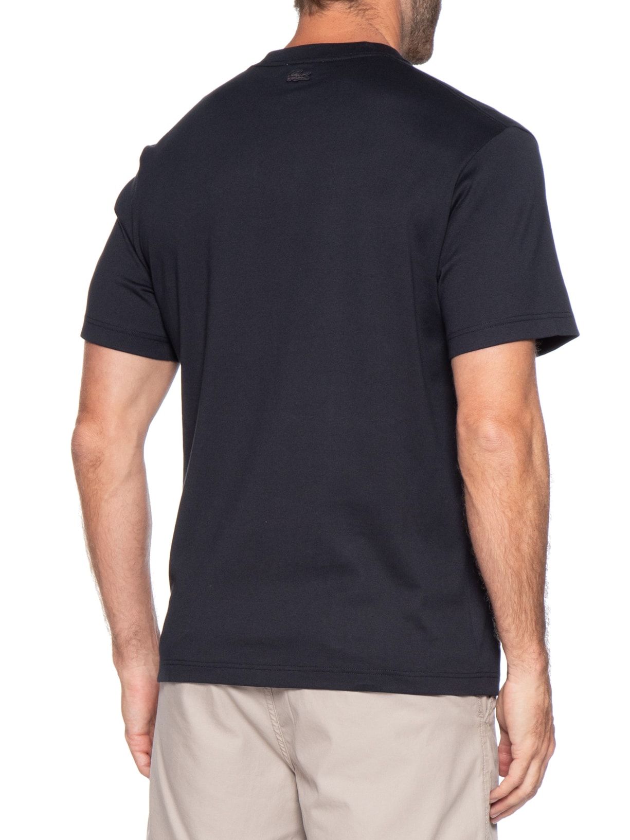Camiseta Masculina Classic Fit Quadra Preto Lacoste