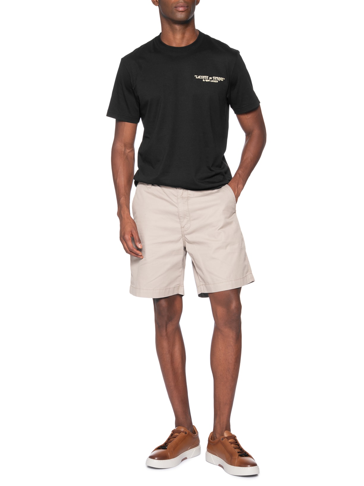 Camiseta Masculina Classic Fit Tennis Preto Lacoste