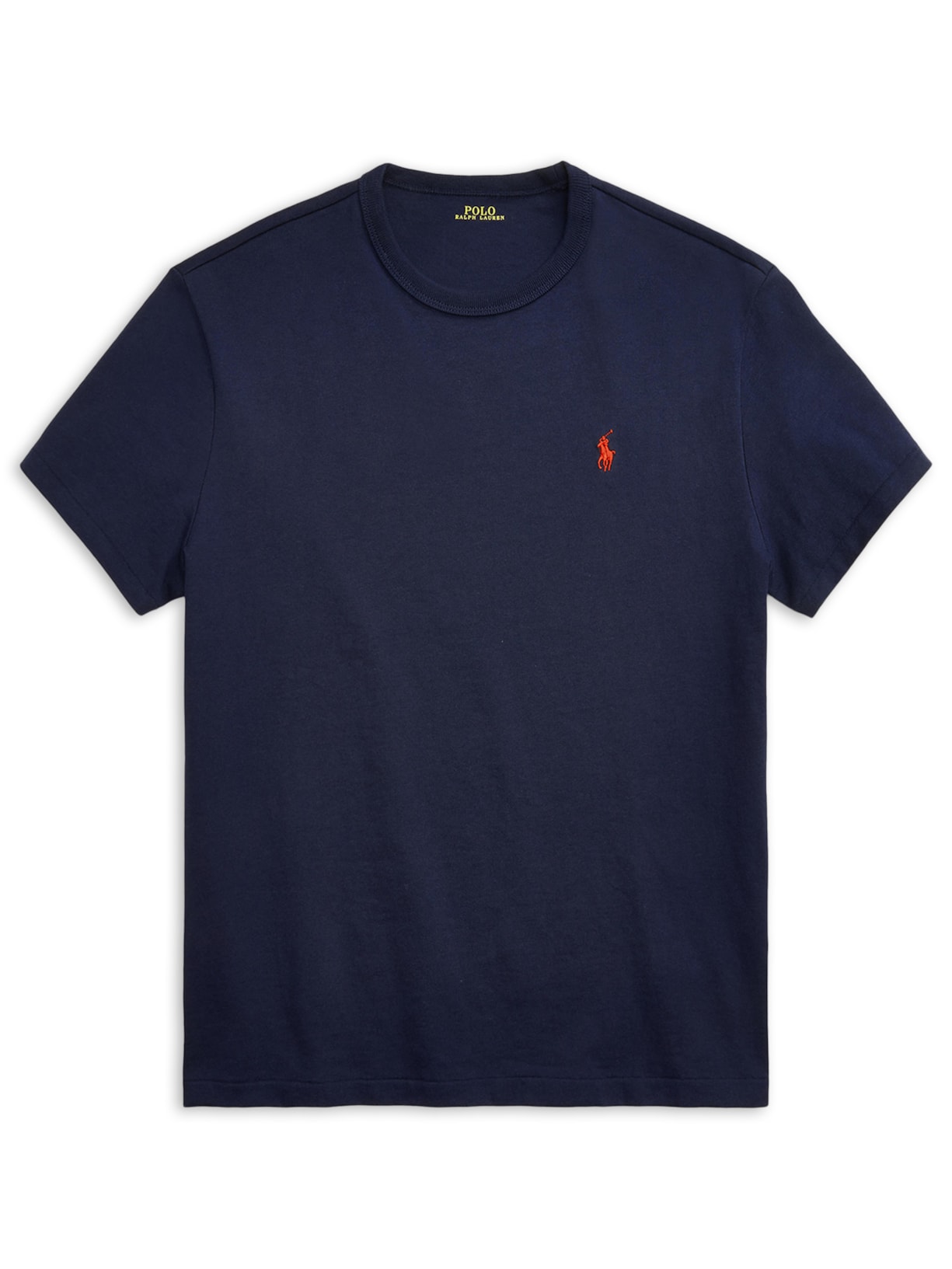 Camiseta Masculina Classic Slim Crewneck Jersey Azul Polo Ralph Lauren