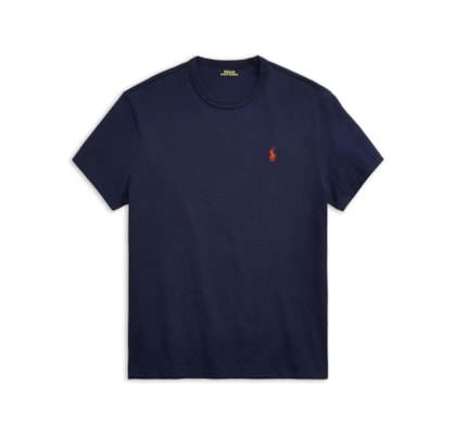 Camiseta Masculina Classic Slim Crewneck Jersey - Azul