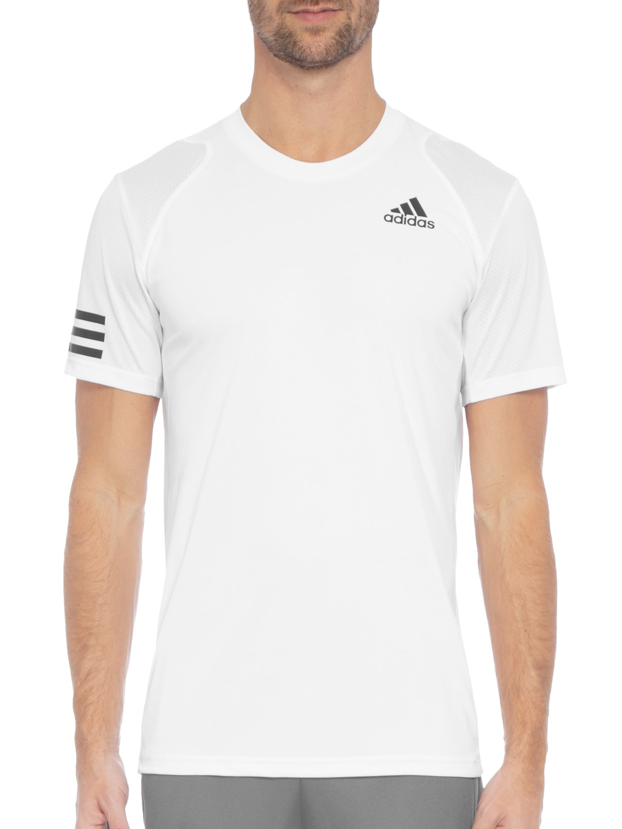 Camiseta Masculina Club 3 Listras Branco Adidas