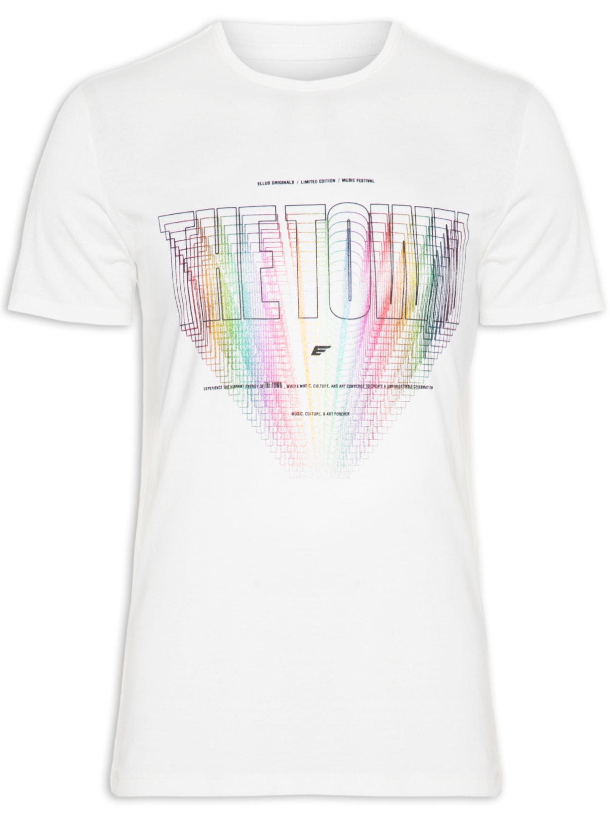 Camiseta Masculina Co Fine Ell The Town Outline Classic Manga Curta Branco Ellus