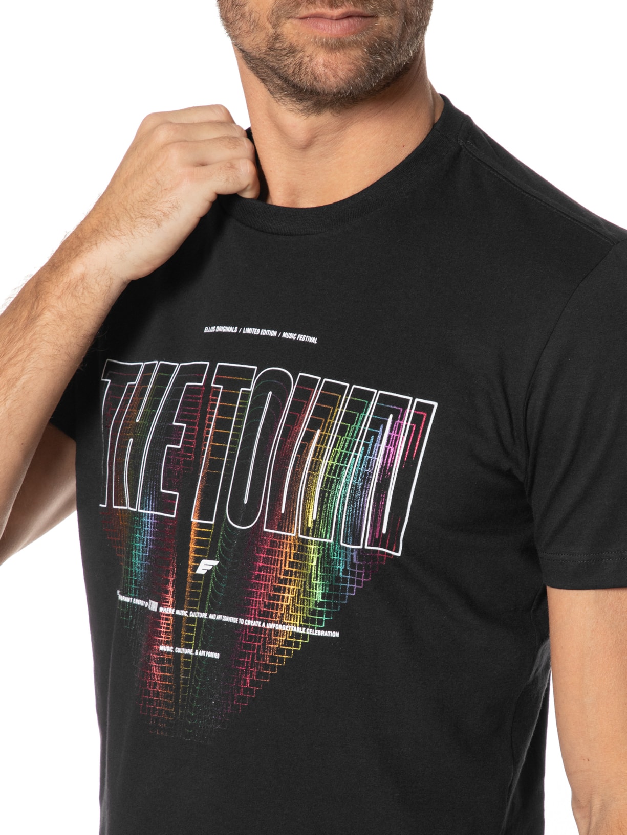 Camiseta Masculina Co Fine Ell The Town Outline Classic Manga Curta Preto Ellus