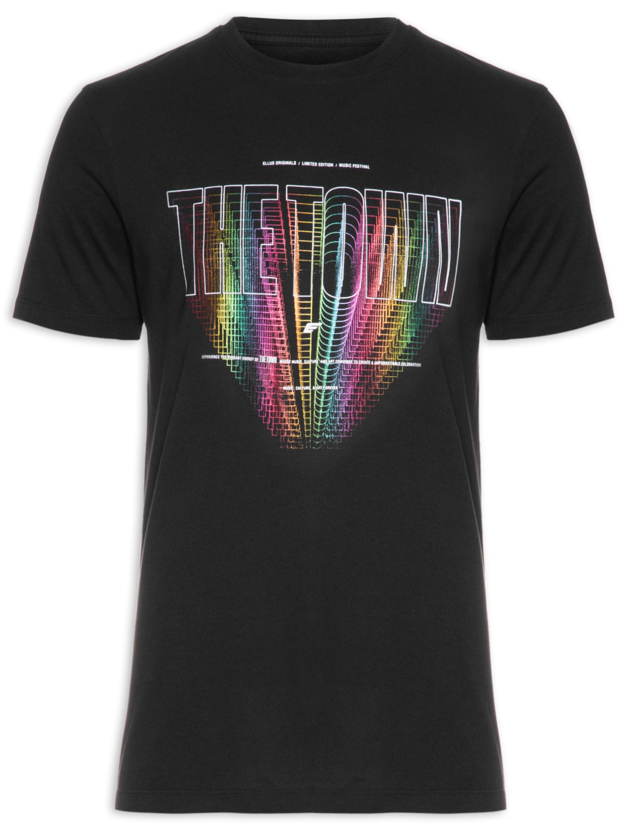 Camiseta Masculina Co Fine Ell The Town Outline Classic Manga Curta Preto Ellus