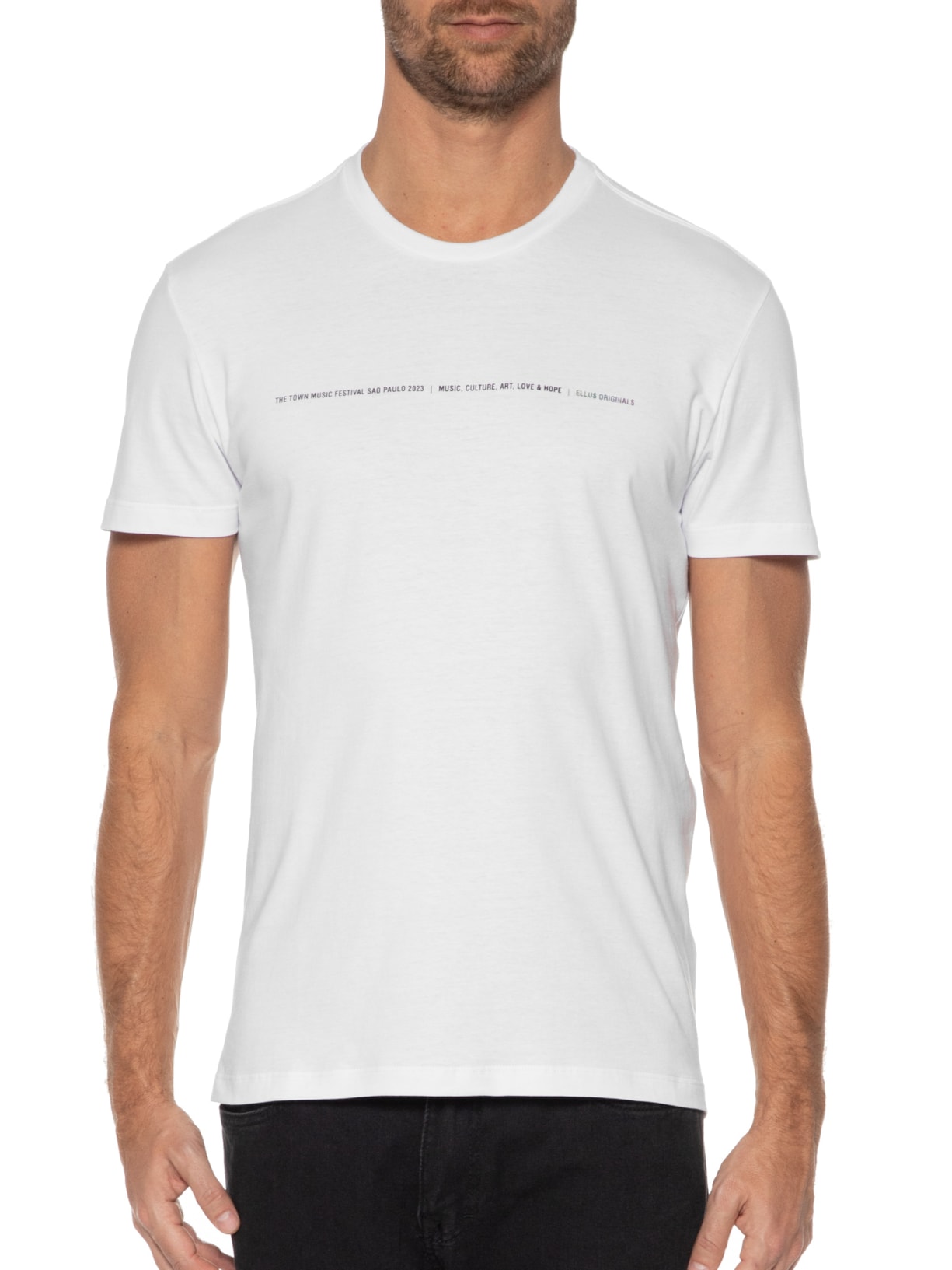 Camiseta Masculina Co Fine The Town Back Classic Manga Curta Branco Ellus