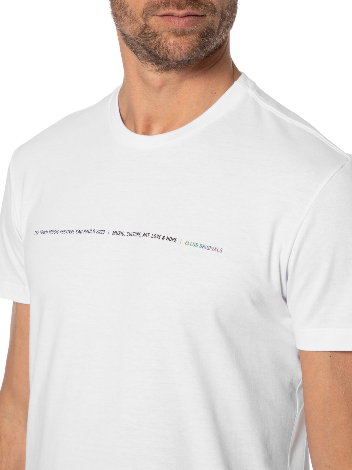 Camiseta Masculina Co Fine The Town Back Classic Manga Curta Branco Ellus