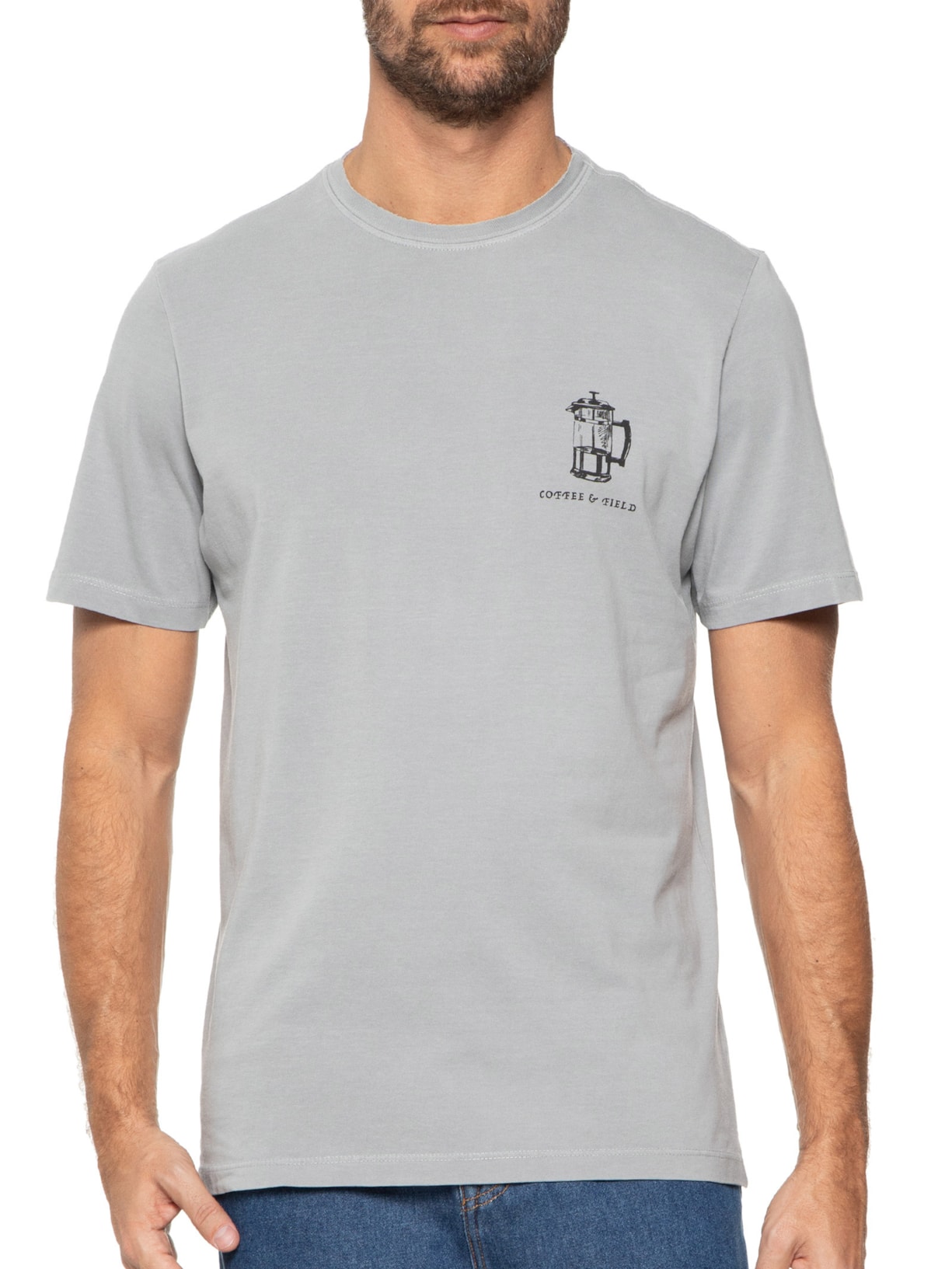 Camiseta Masculina Coffee Cinza Zapalla