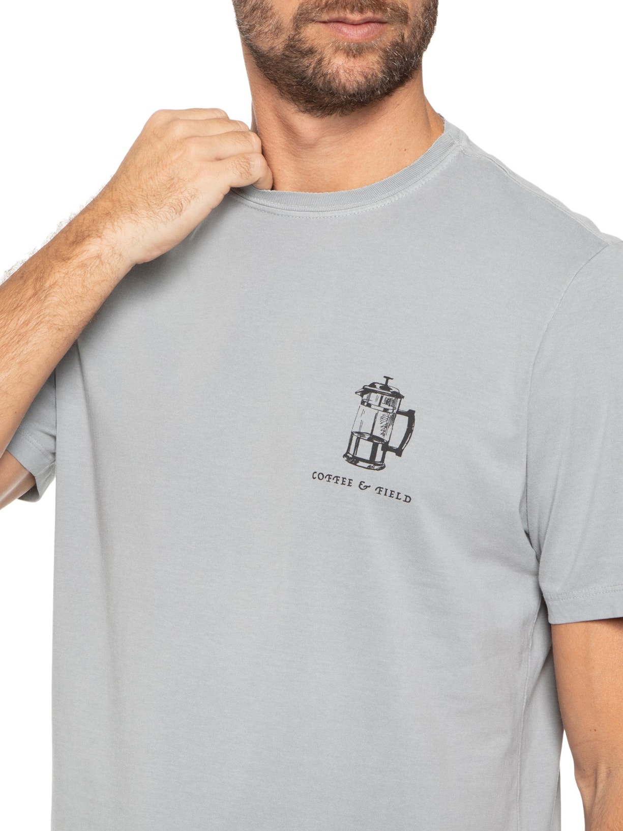 Camiseta Masculina Coffee Cinza Zapalla