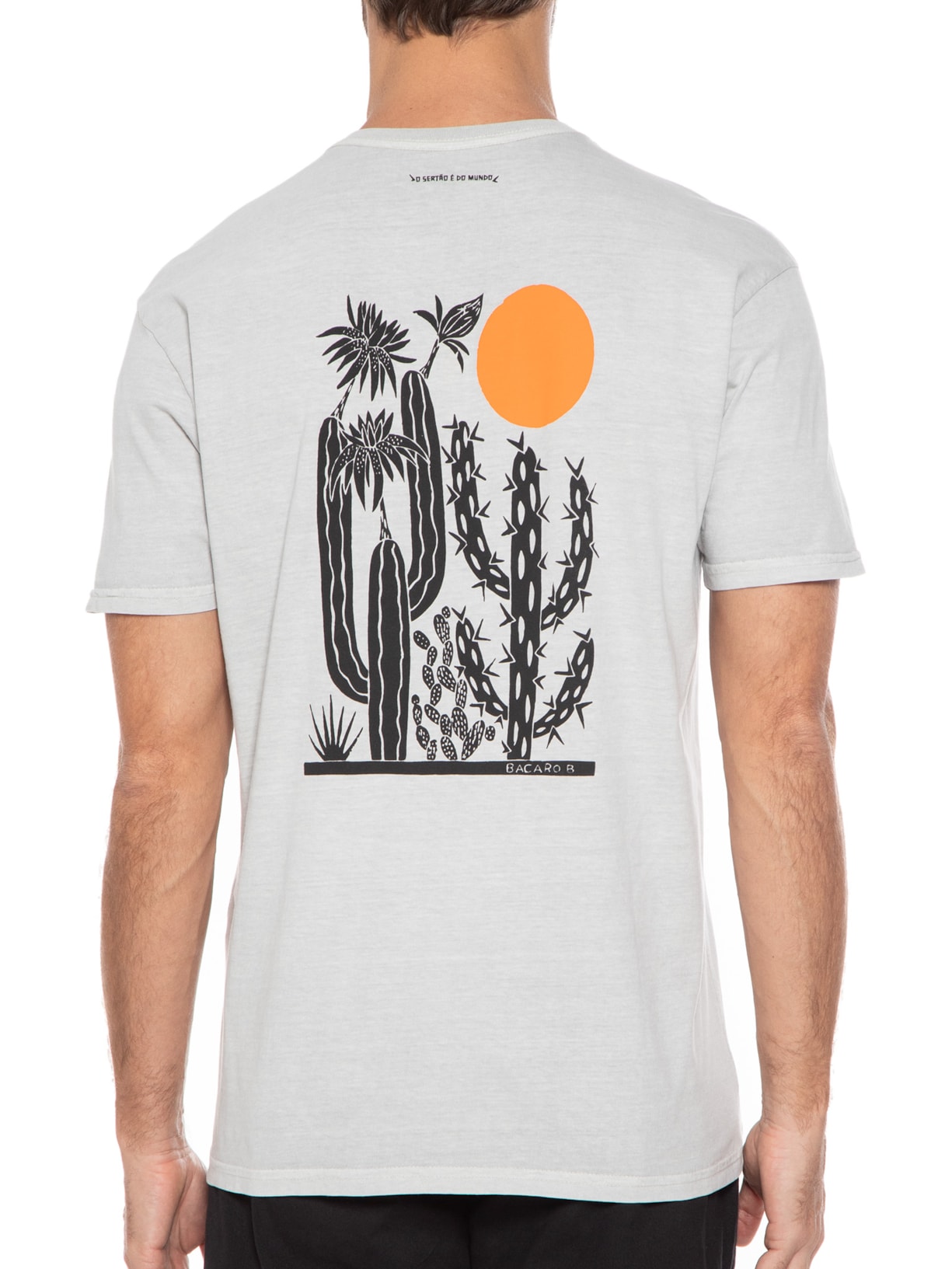 Jab Camiseta Masculina Collab Mocotó Cacto Sol Cinza