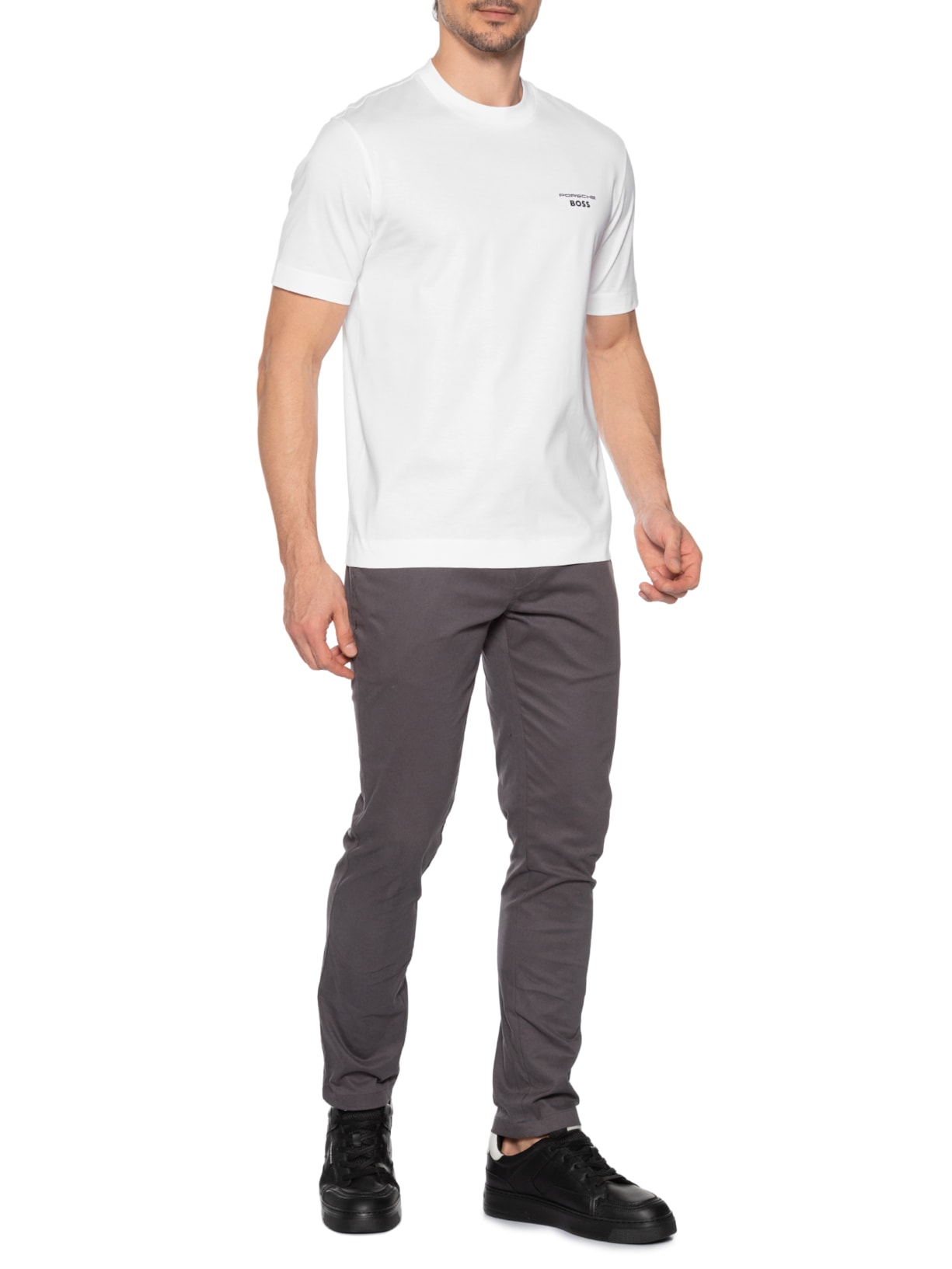 Camiseta Masculina Collab Porshe C Thompson 01 Branco Boss