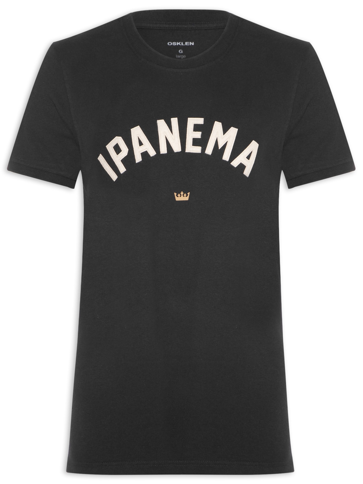 Camiseta Masculina College Ipanema Manga Curta - Preto
