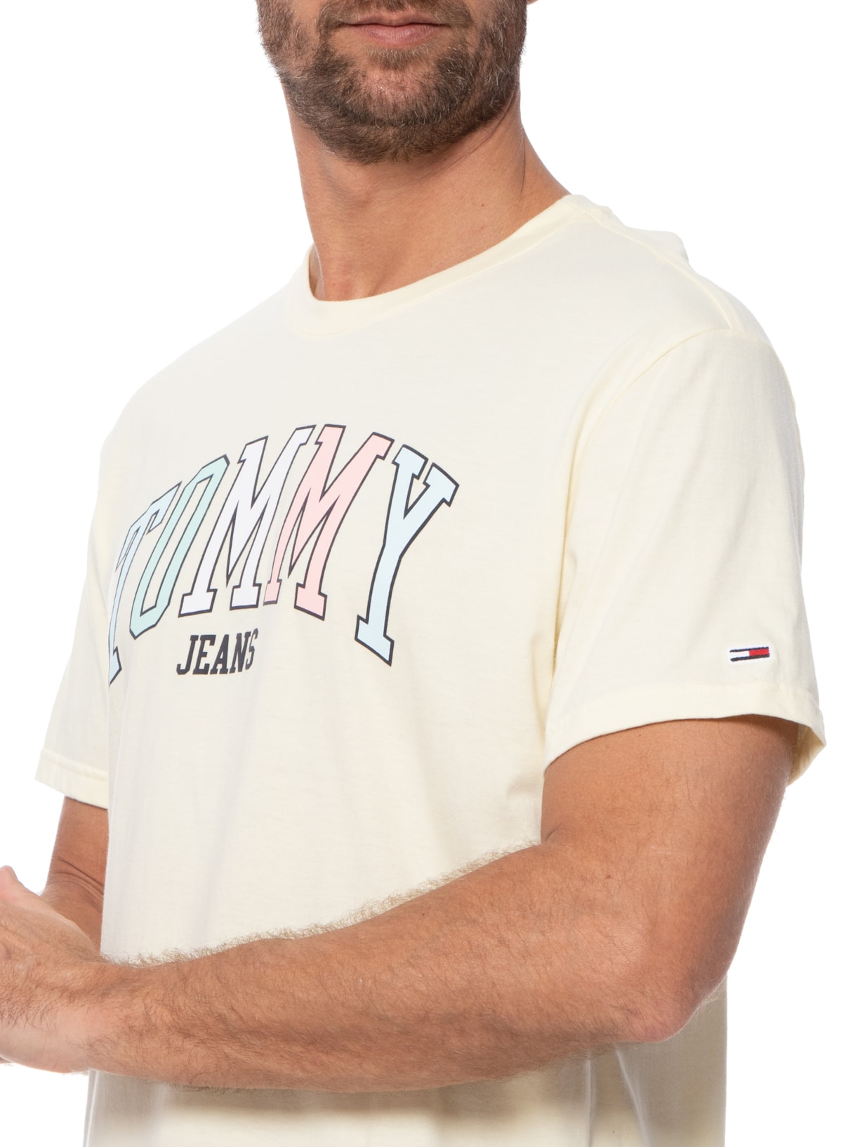 Camiseta Masculina College Pop Amarelo Tommy Jeans