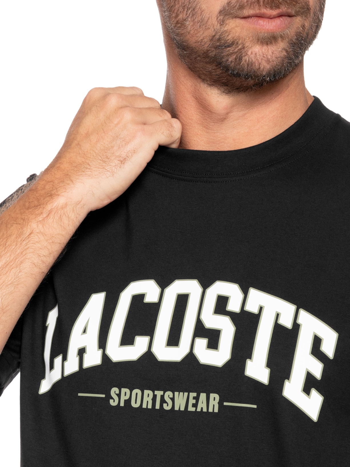 Camiseta Masculina College Preto Lacoste