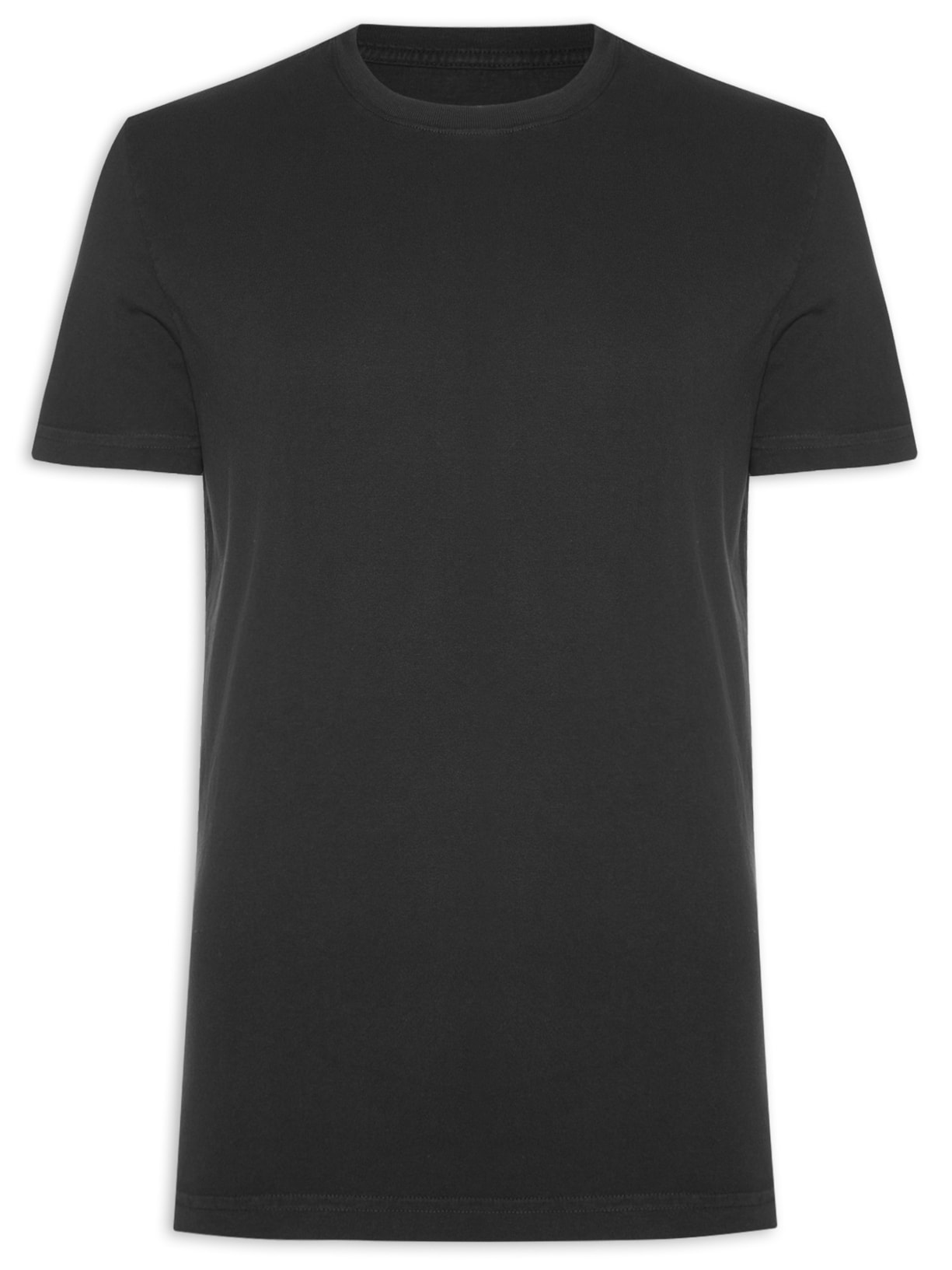 Camiseta Masculina Color Cotton Manga Curta - Preto
