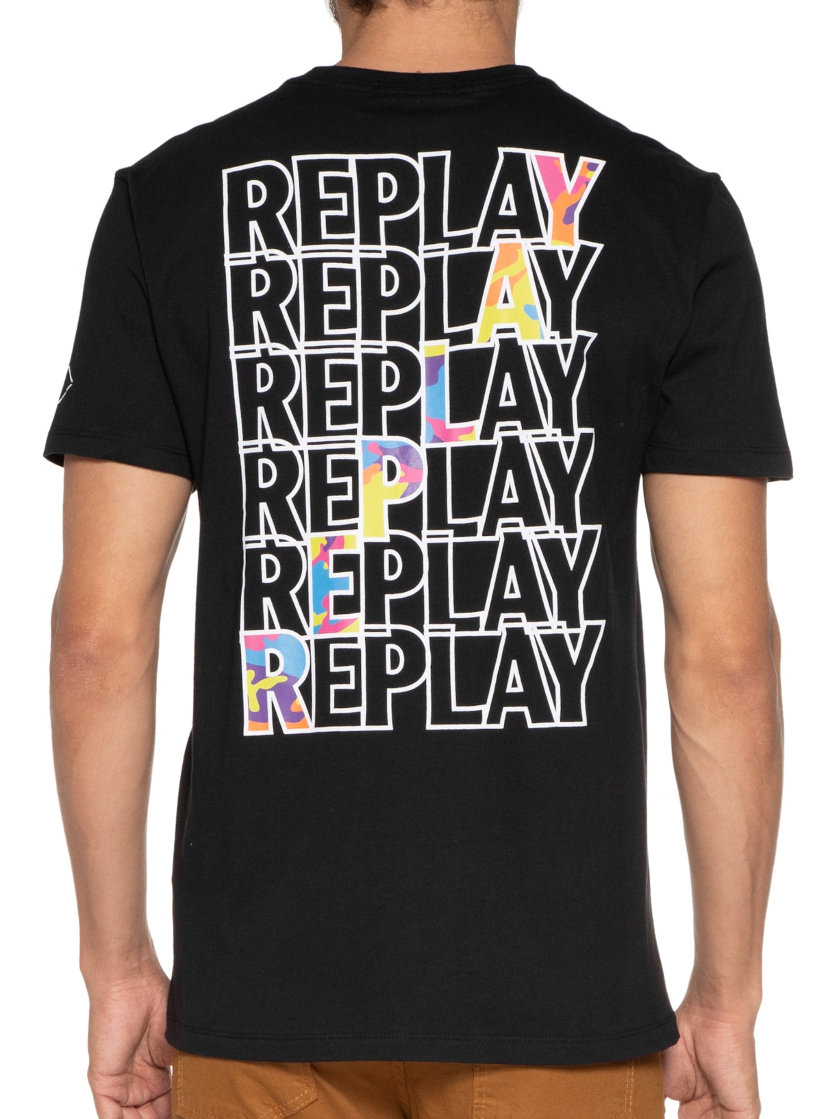 Camiseta Masculina Color Rep Preto Replay