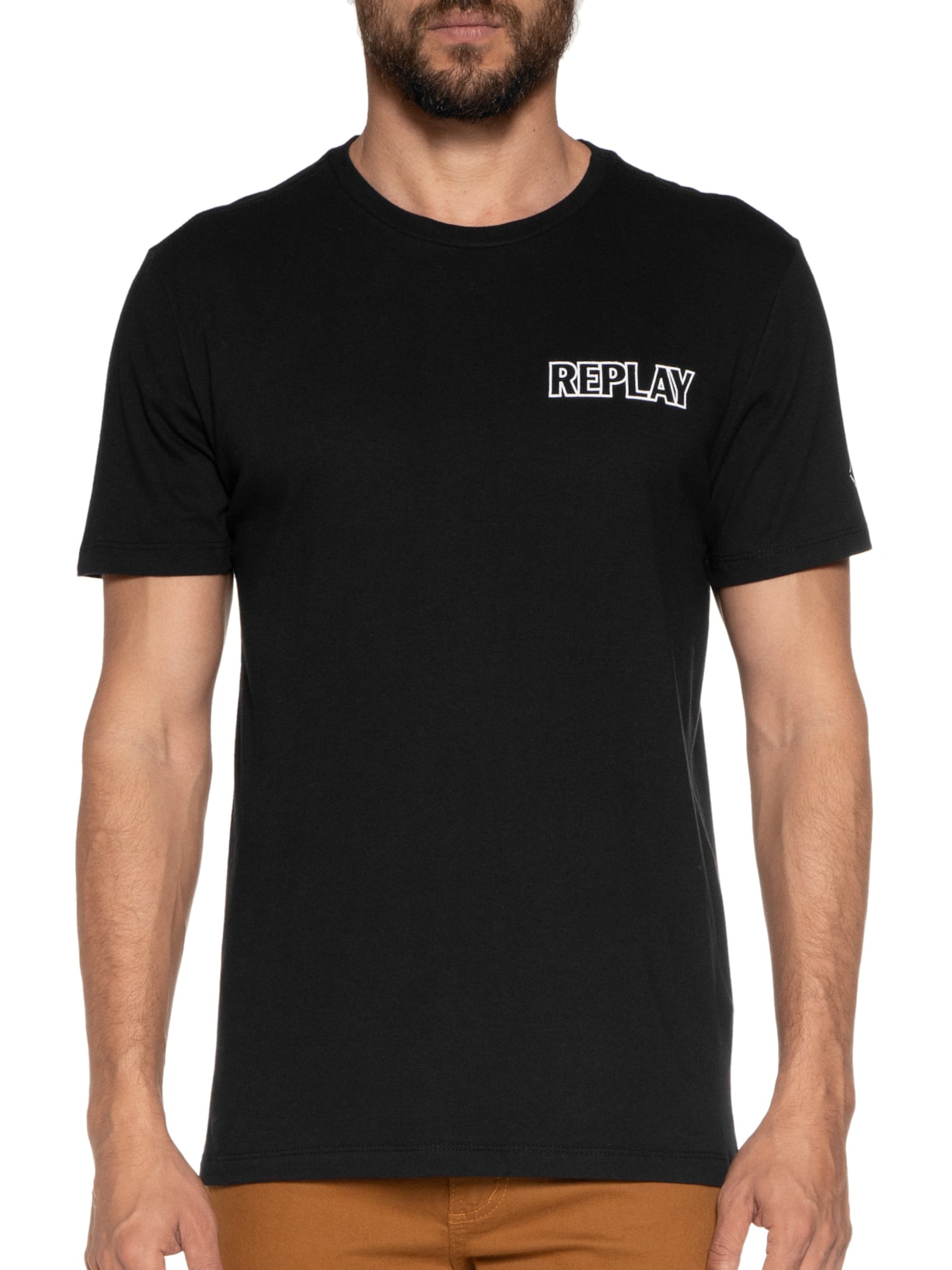Camiseta Masculina Color Rep Preto Replay