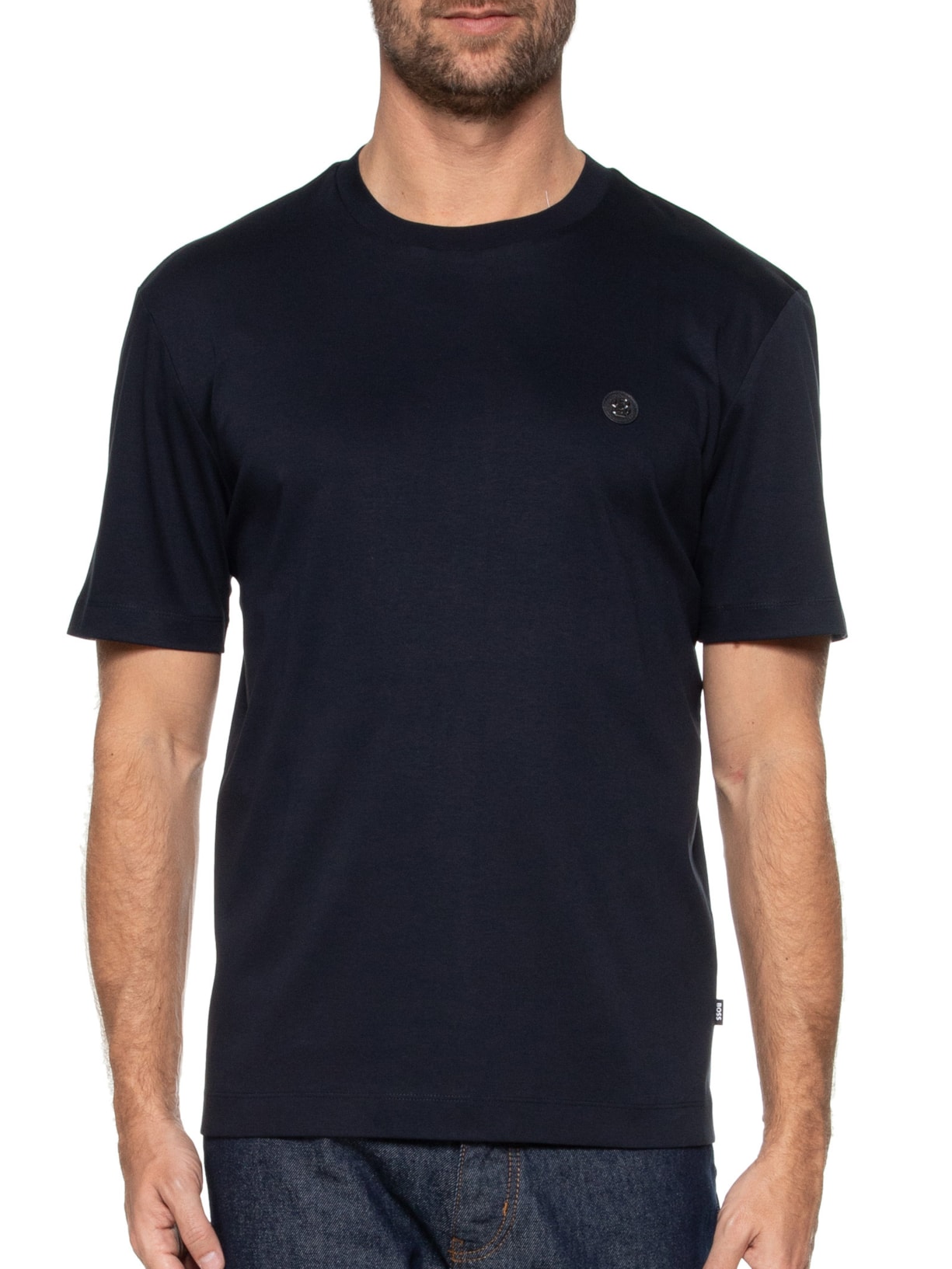 Camiseta Masculina com Aplique C Taut 01 Azul Boss