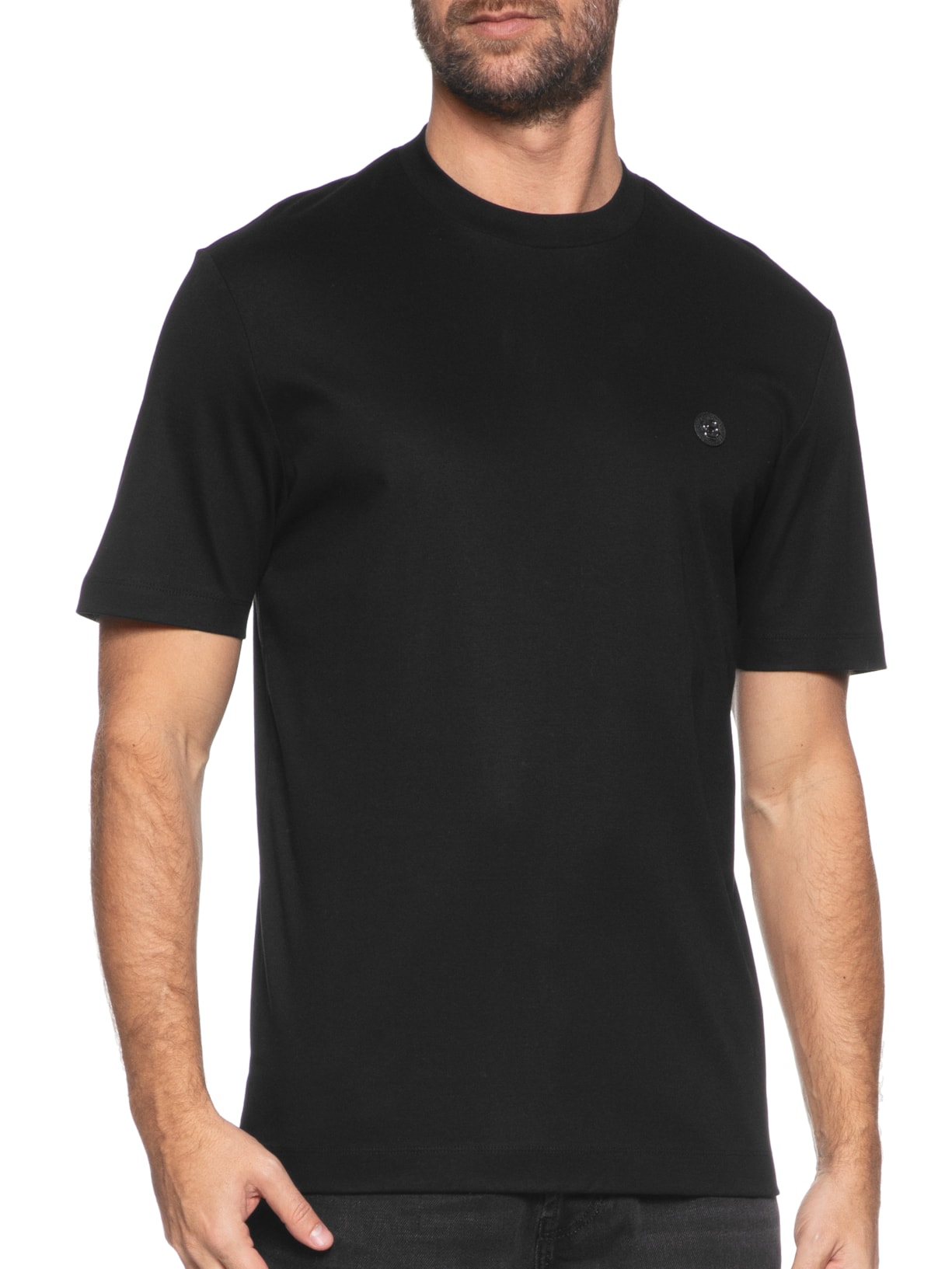 Camiseta Masculina com Aplique C-Taut Preto Boss