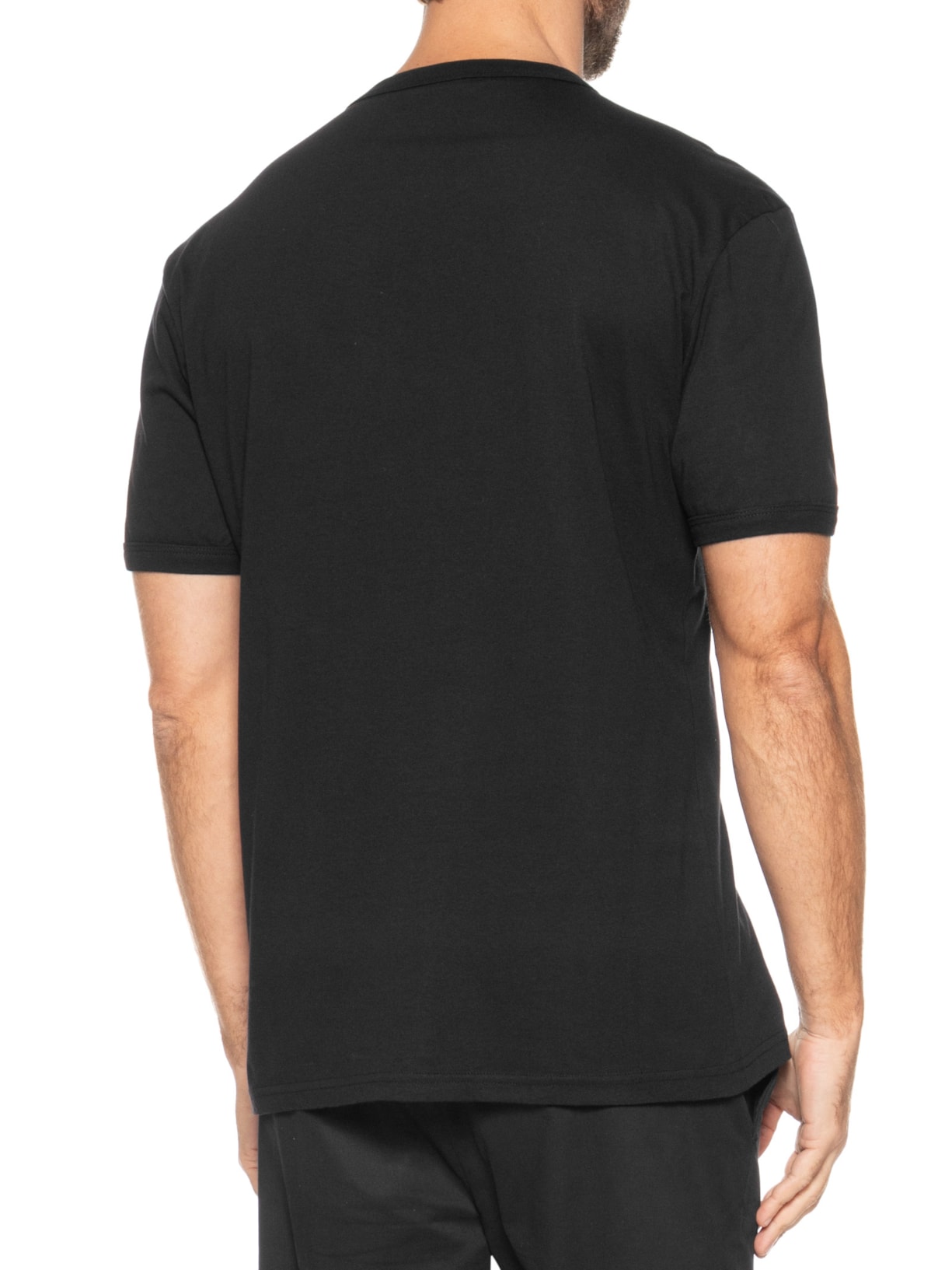 Camiseta Masculina Com Bolso Emblema Regular Fit Em Algodão Preto Tommy Jeans
